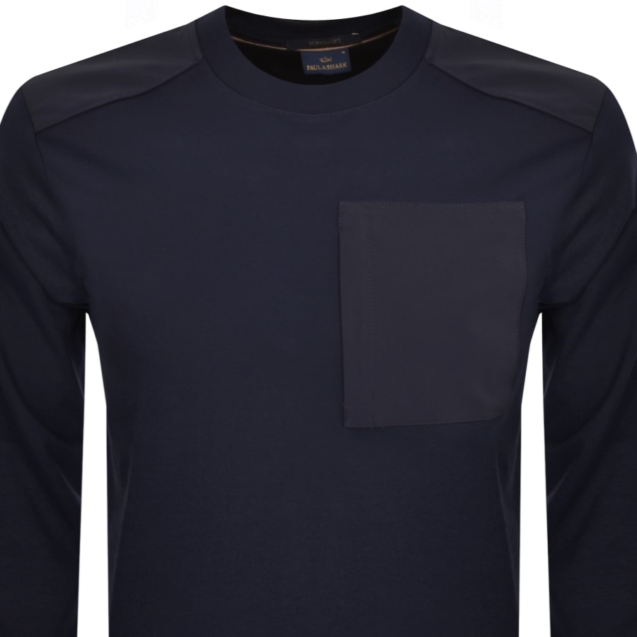 Paul And Shark Pocket Sweatshirt Navy Mainline Menswear Denmark